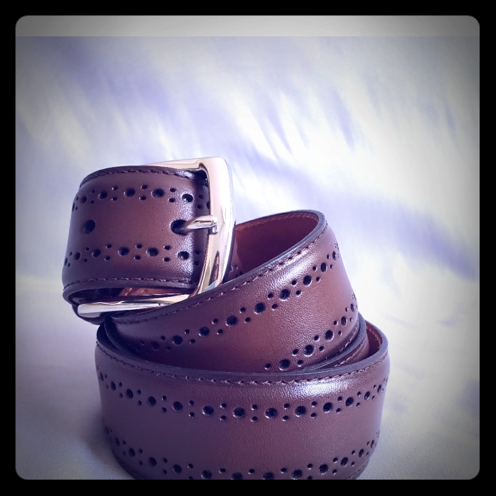 Allen Edmunds Oxblood Dark Brown Belt 32